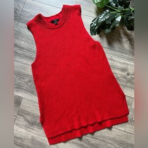 J. Crew sleeveless knit sweater top in vibrant red. Size m